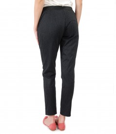 Trousers made of thick elastic jersey with stripes