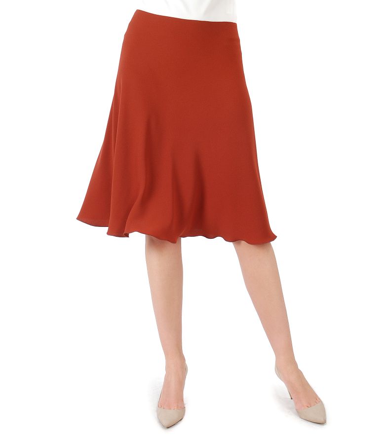 Semi circle skirt brick red - YOKKO