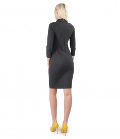 Elastic jersey dress with pockets