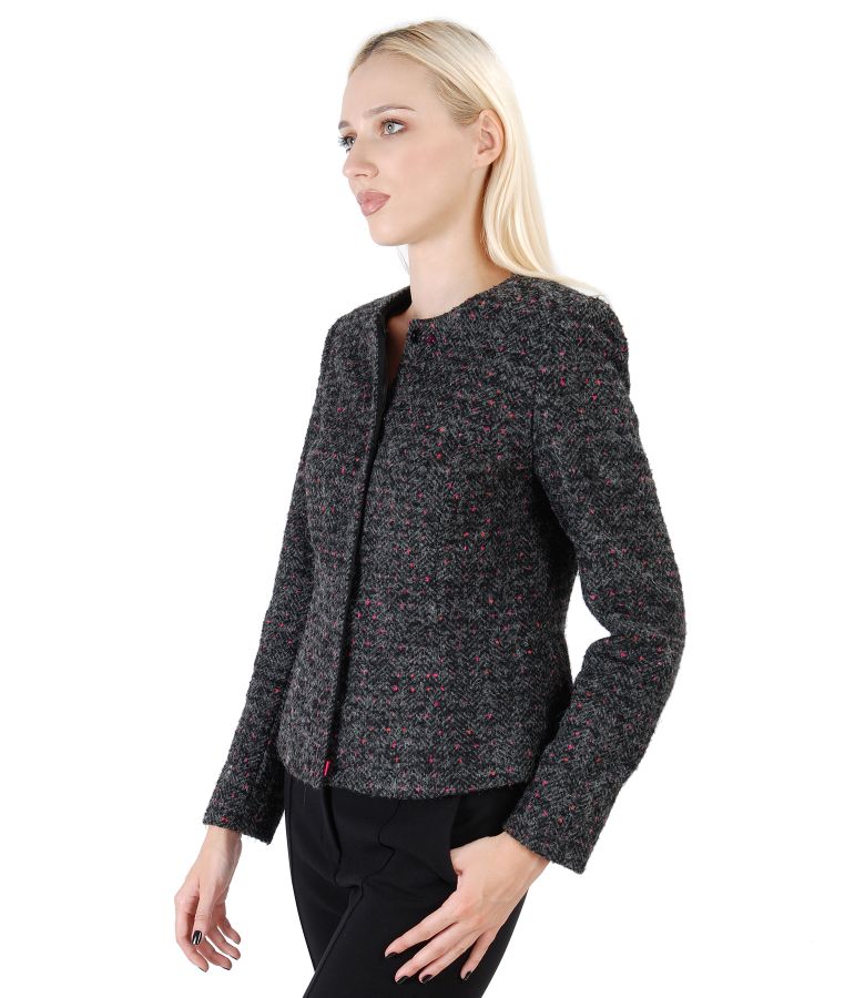 Loop jacket with wool and alpaca embellished with crystals