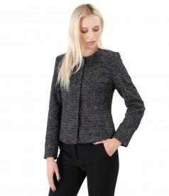 Loop jacket with wool and alpaca embellished with crystals