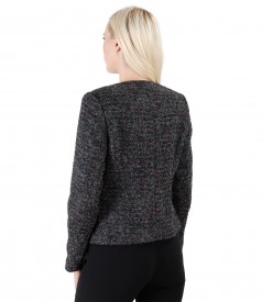 Loop jacket with wool and alpaca embellished with crystals