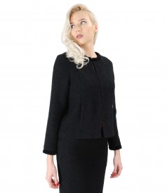 Elegant jacket with wool and alpaca loops