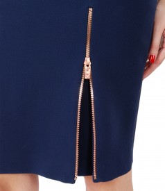 Office skirt with zipper