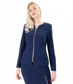 Office jacket with front zipper