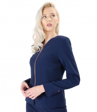 Office jacket with front zipper