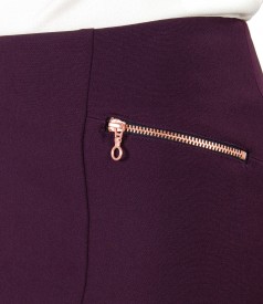Office skirt with metallic zipper