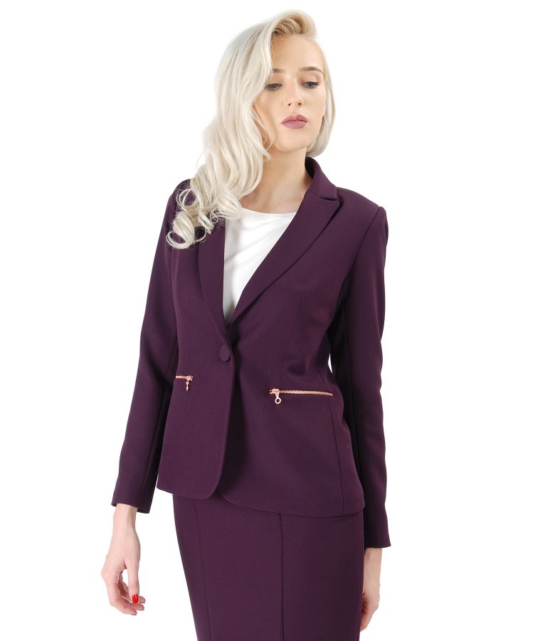 Office jacket with decorative zipper