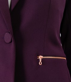 Office jacket with decorative zipper