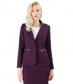 Office jacket with decorative zipper