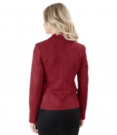 Fabric jacket with velvet look