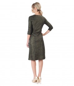 Elastic jersey dress with glossy effect