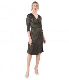 Elastic jersey dress with glossy effect