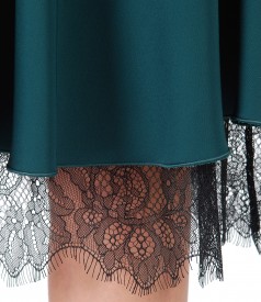 Lace dress with crystals inserts