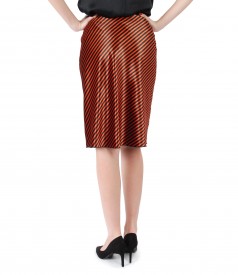 Elastic velvet skirt with stripes