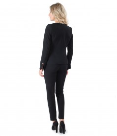 Office women suit with pants and jacket with zipper