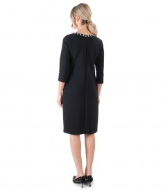 Elastic fabric dress with 3/4 sleeves