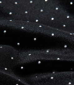 Midi elastic velvet dress with metallic inserts