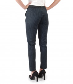 Trousers made of thick elastic jersey with stripes
