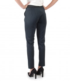 Trousers made of thick elastic jersey with stripes