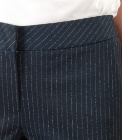 Trousers made of thick elastic jersey with stripes