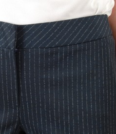 Trousers made of thick elastic jersey with stripes