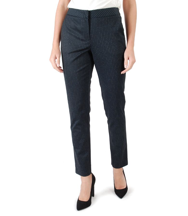Trousers made of thick elastic jersey with stripes