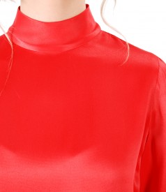 Viscose blouse with long sleeves