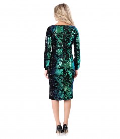 Velvet dress with reversible sequins