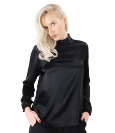 Viscose blouse with long sleeves