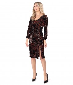 Velvet dress with reversible sequins