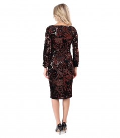 Velvet dress with reversible sequins