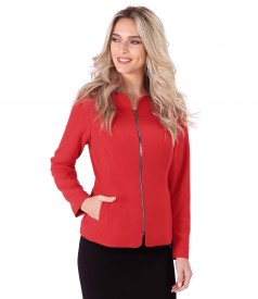 Office jacket with front zipper