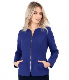 Office jacket with front zipper