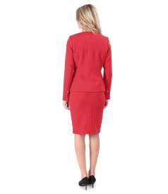 Office outfit with skirt and jacket  made of elastic fabric