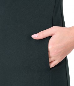 Midi dress made of thick elastic jersey with side pockets