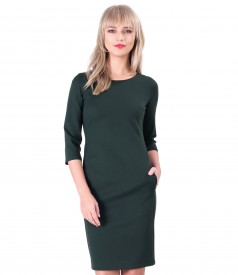 Midi dress made of thick elastic jersey with side pockets