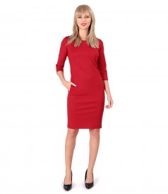 Midi dress made of thick elastic jersey with side pockets