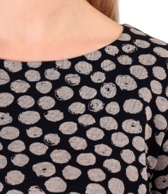 Elastic jersey blouse with print