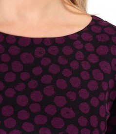 Elastic jersey blouse with print