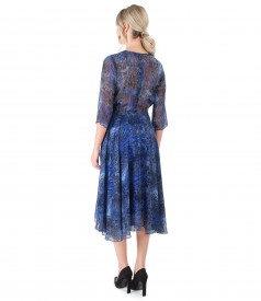 Printed veil elegant dress