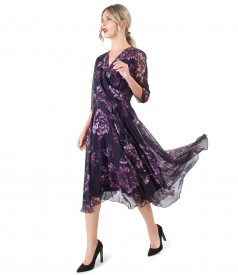 Printed veil elegant dress