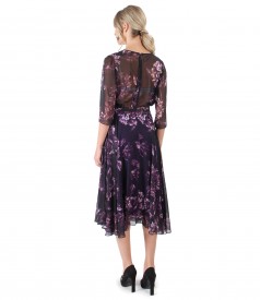 Printed veil elegant dress