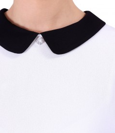 Viscose blouse with round collar