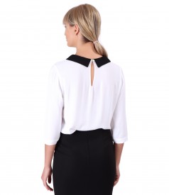 Viscose blouse with round collar