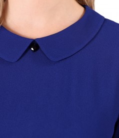 Viscose blouse with round collar