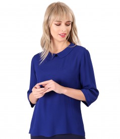 Viscose blouse with round collar