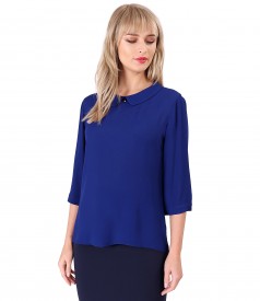 Viscose blouse with round collar