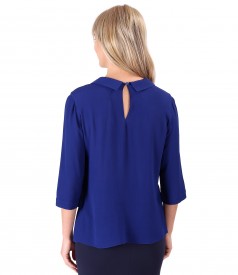 Viscose blouse with round collar