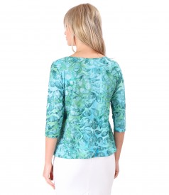 Blouse made of jersey with embossed pattern